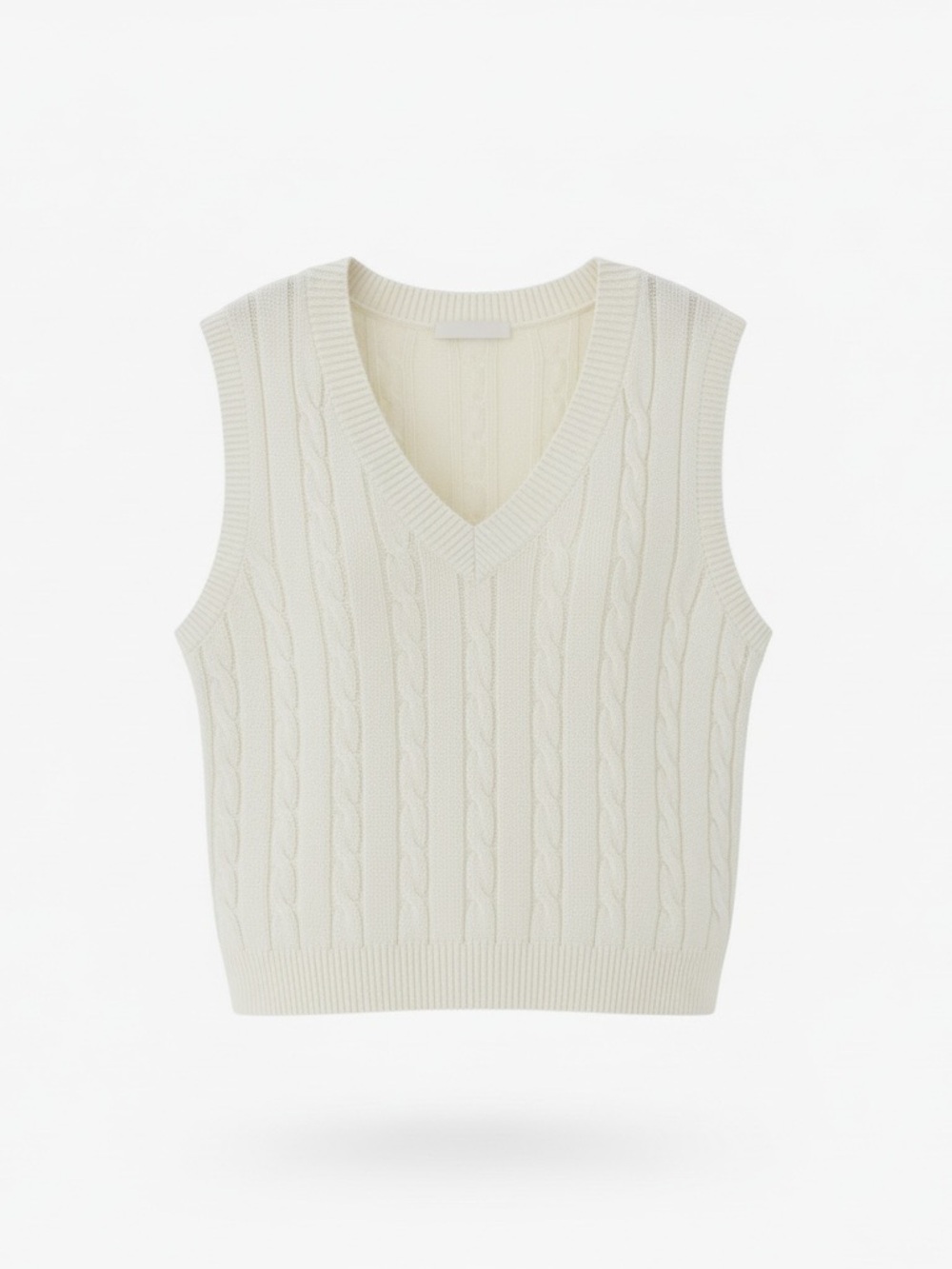 Altered state -Cream Cable Knit V-Neck Sweater Vest